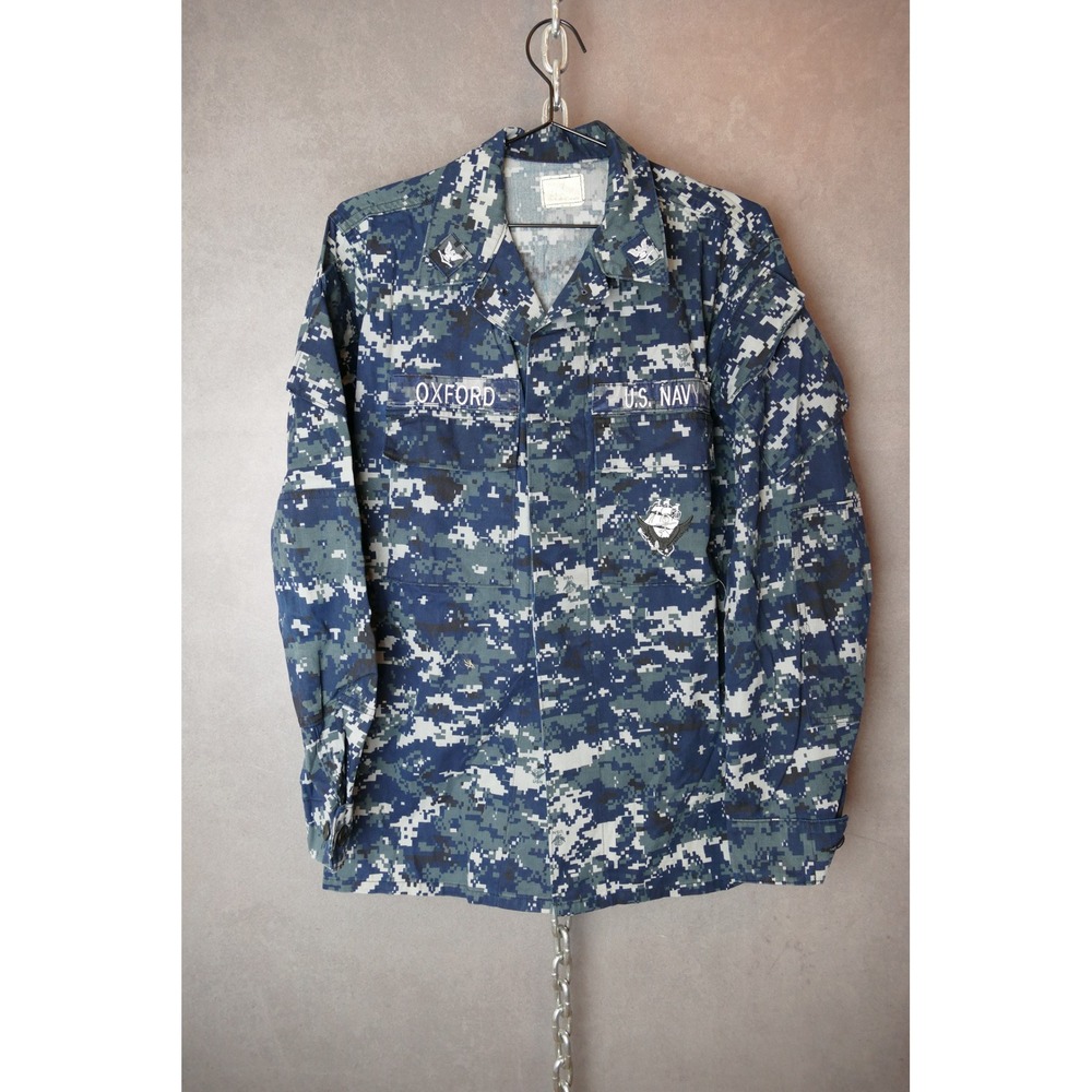 US Navy Digital Camo Utility Shirt Jacket USN US Navy‎ Blue Grey Men's